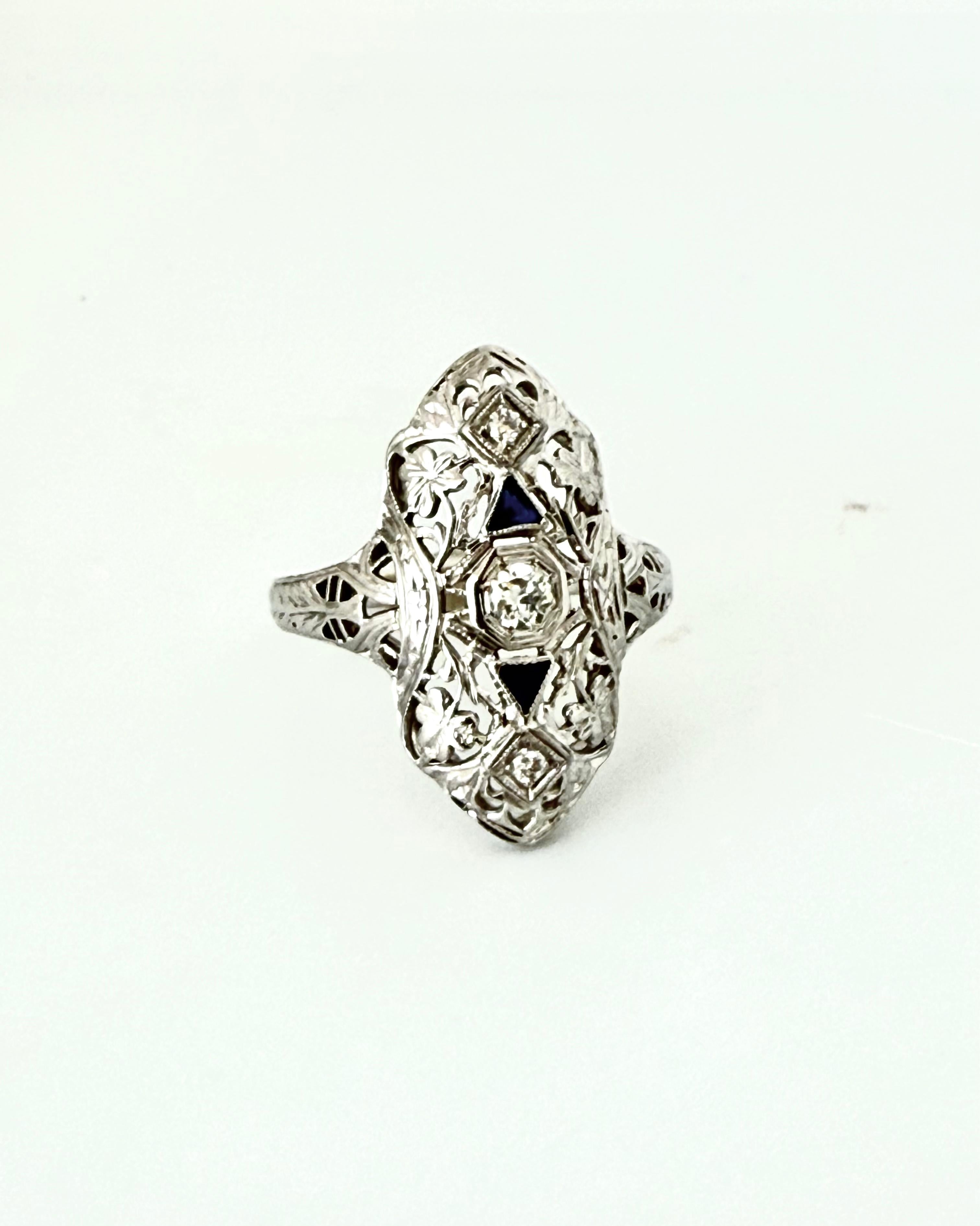 Anillo Vintage en Oro Blanco