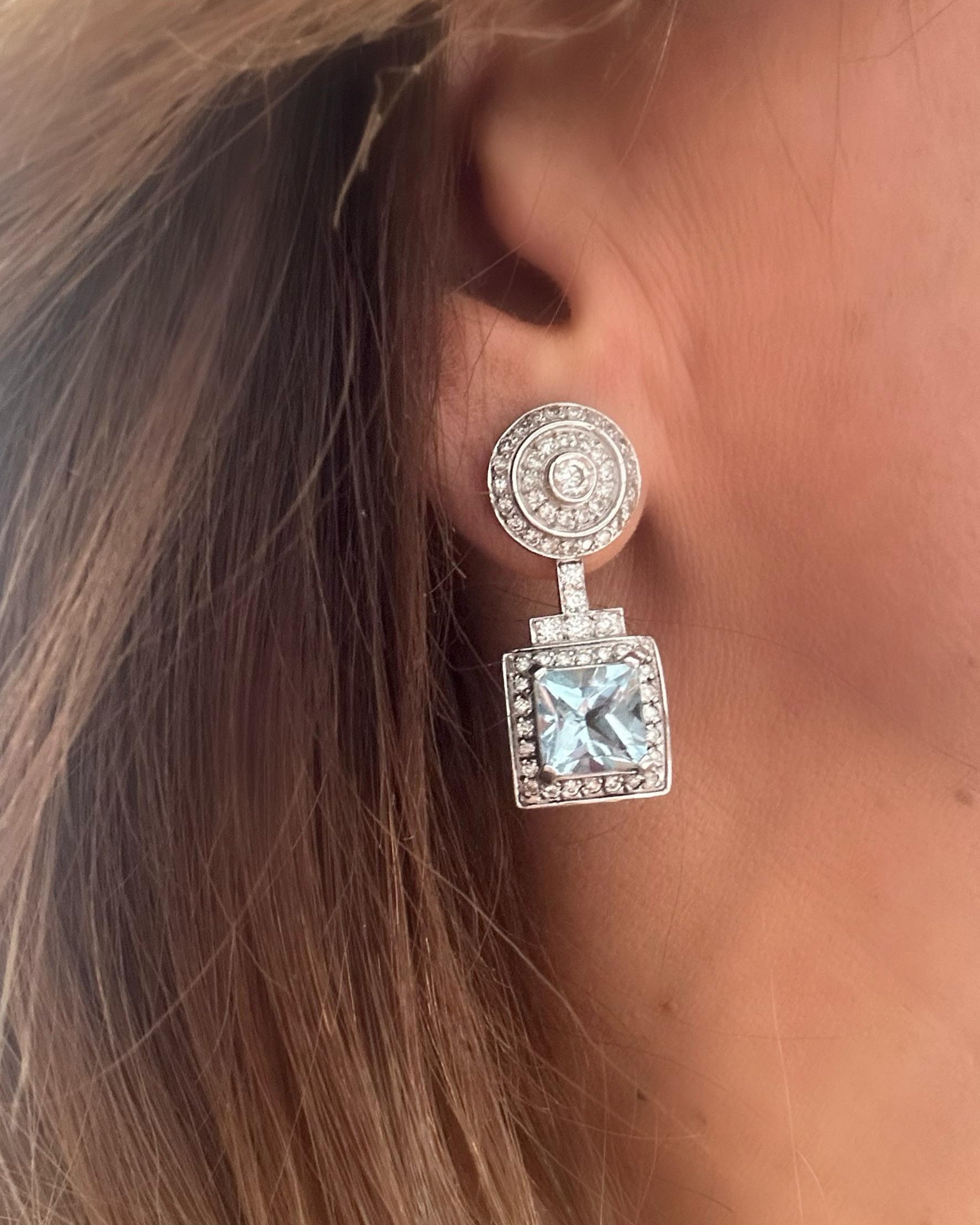 Aretes de Topacio y Diamantes