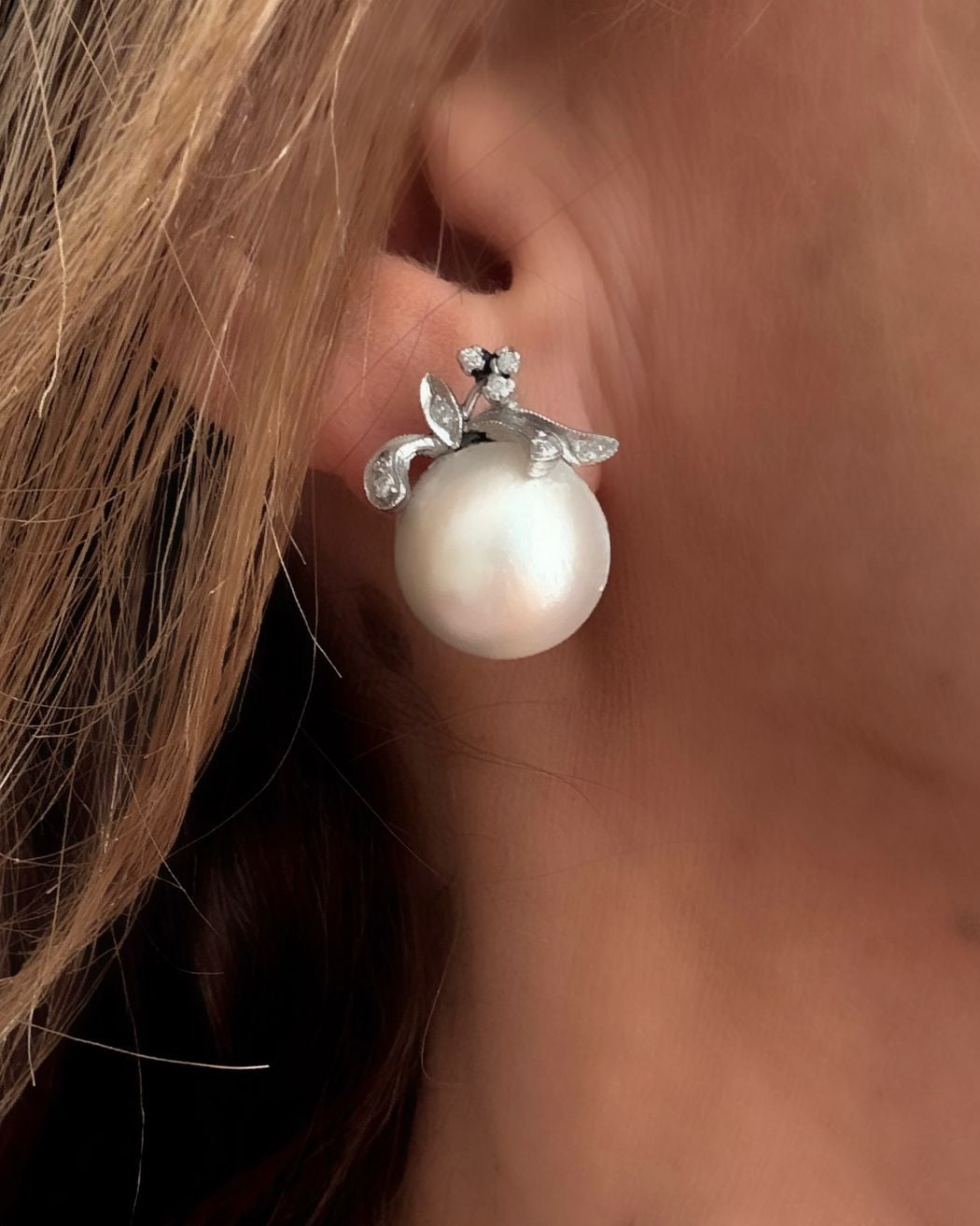 Aretes Vintage Medias Perlas