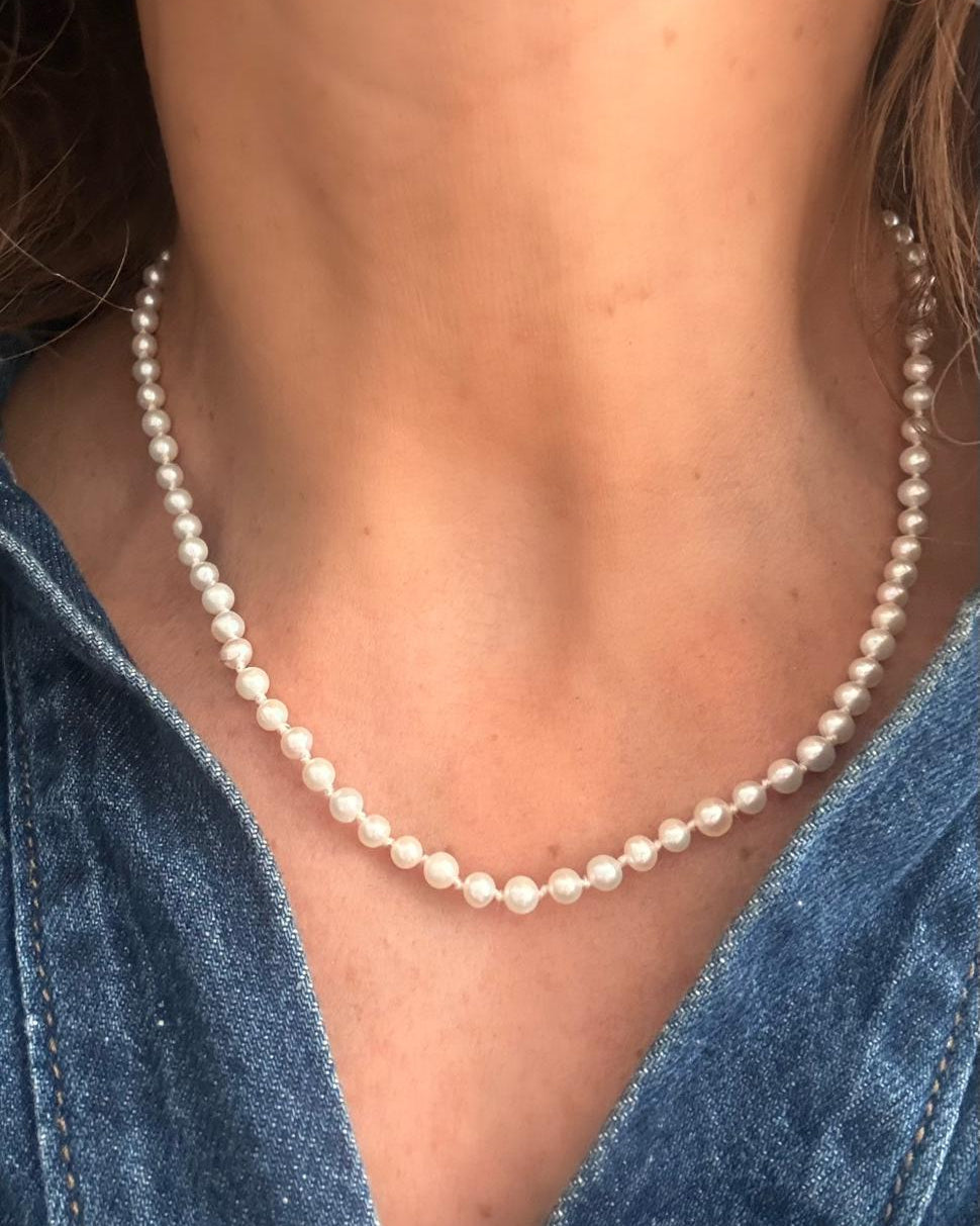Collar de Perlas de Agua Dulce 4 mm.