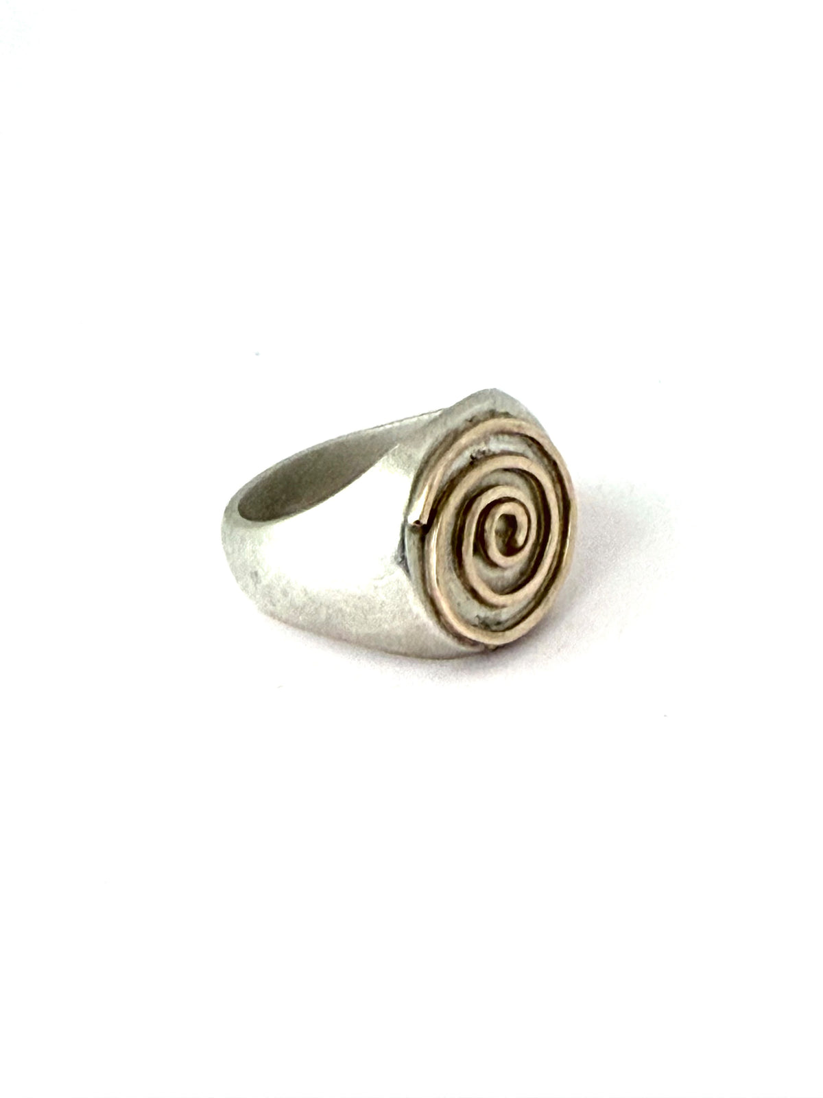 Anillo espiral en plata 925 y oro amarillo