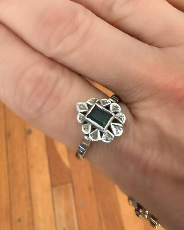Juego Vintage de Esmeraldas y Diamantes