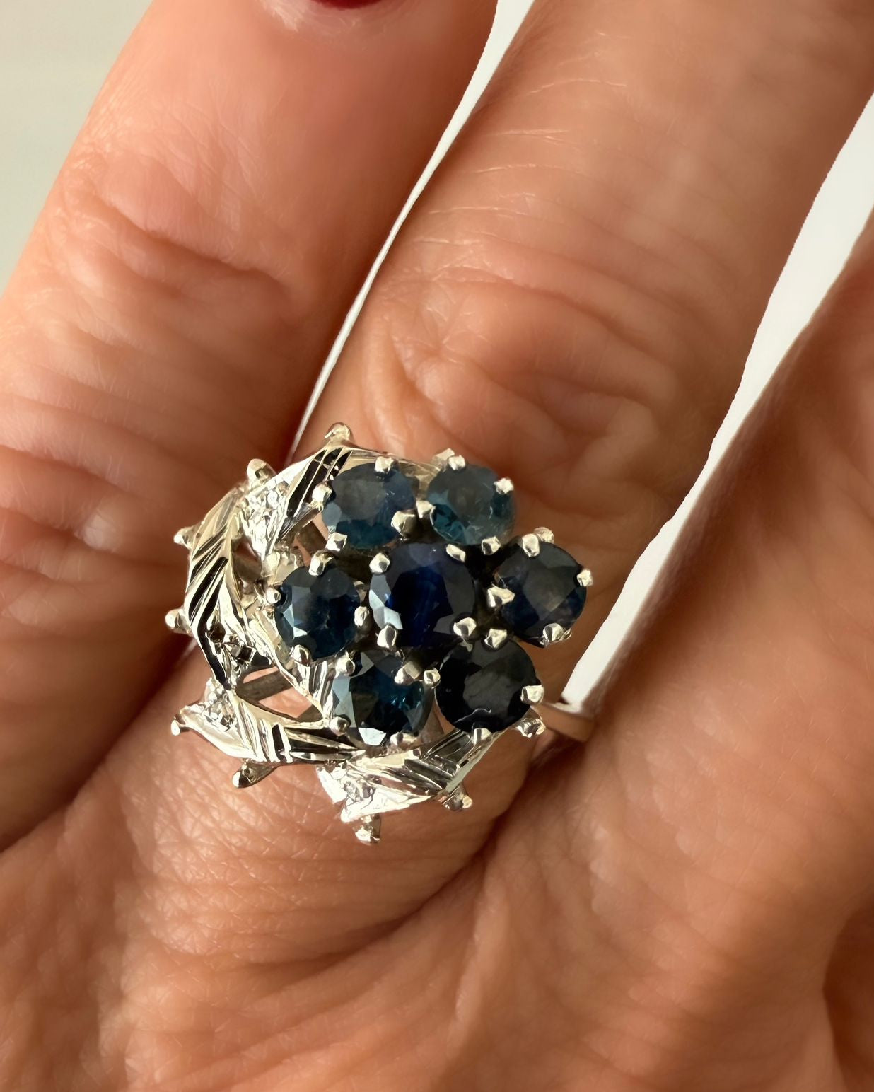 Juego Vintage de Zafiros y Diamantes