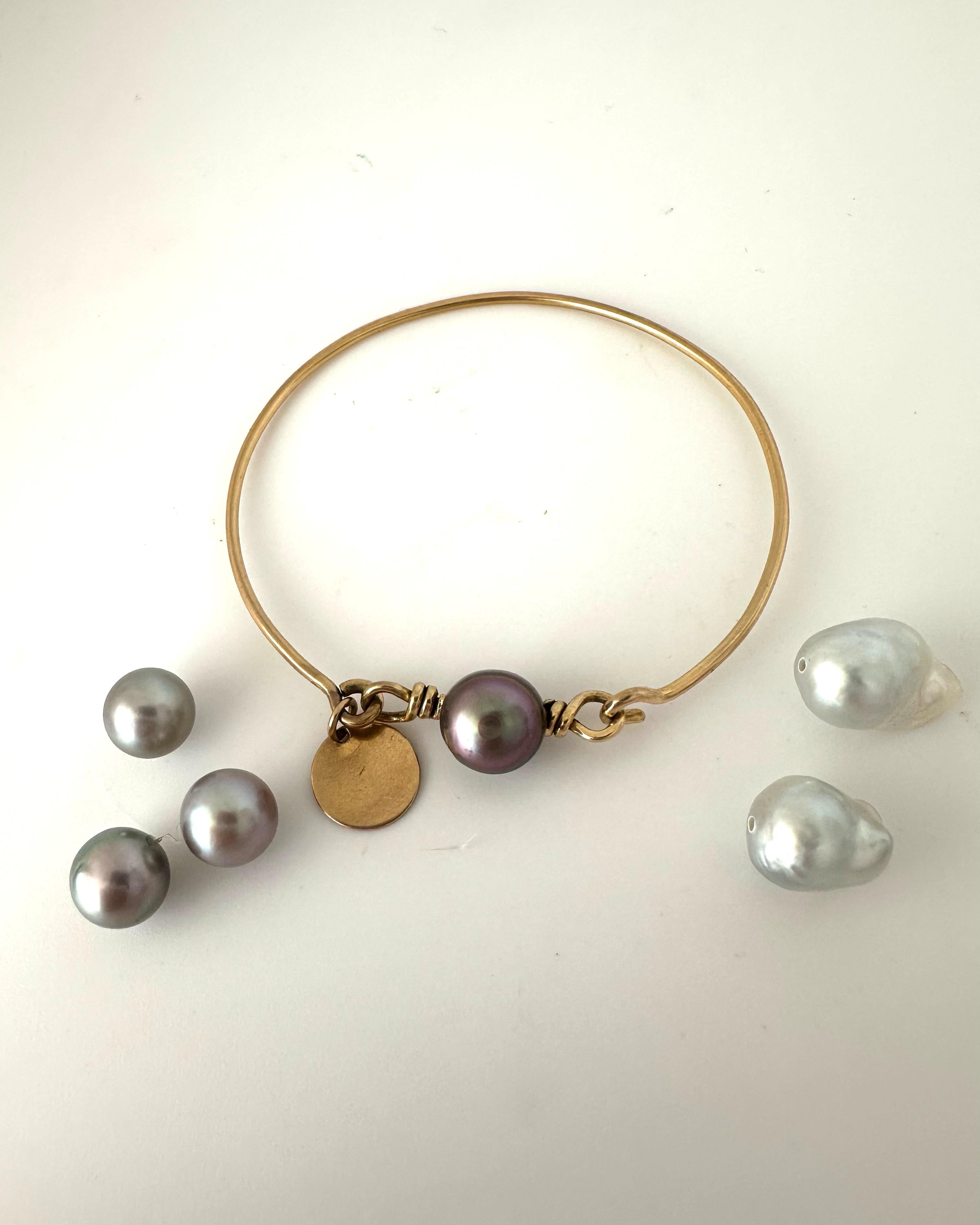 Pulsera Perla y Medalla con Inicial
