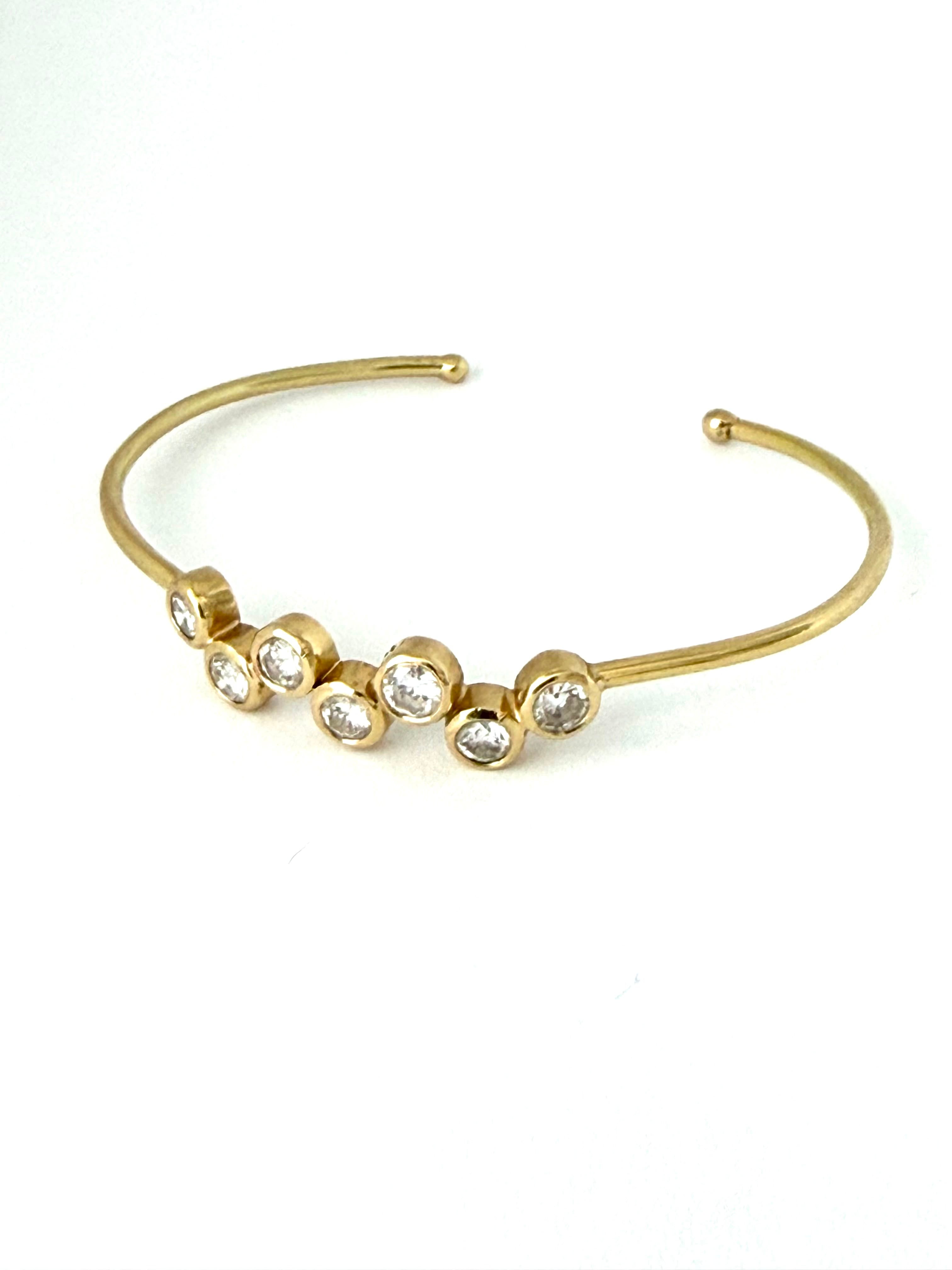 Pulsera de diamantes (1.75 ct, color G, calidad VS1) en oro de 18k, única pieza, tamaño 14.5 cm