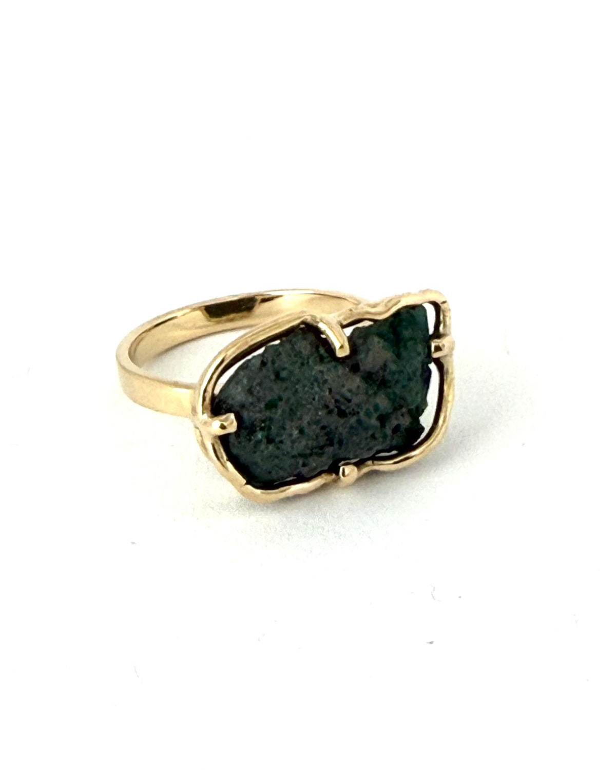 Anillo Esmeralda Colombiana en Bruto y Oro