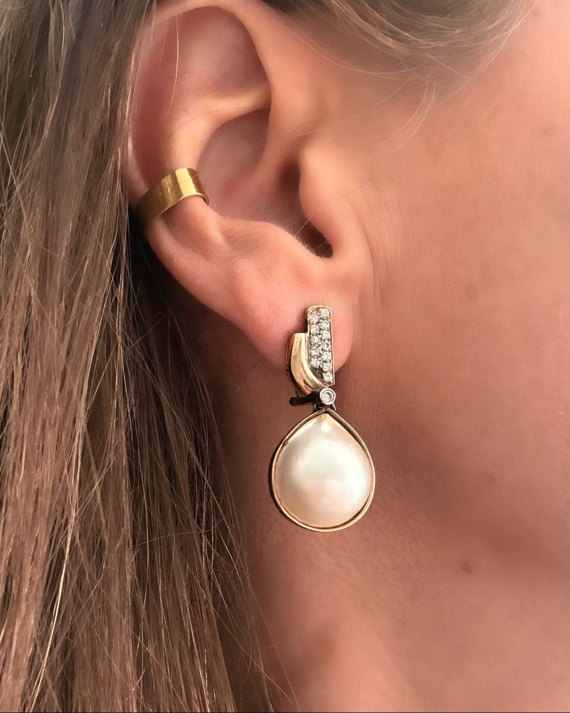 Aretes Medias Perlas