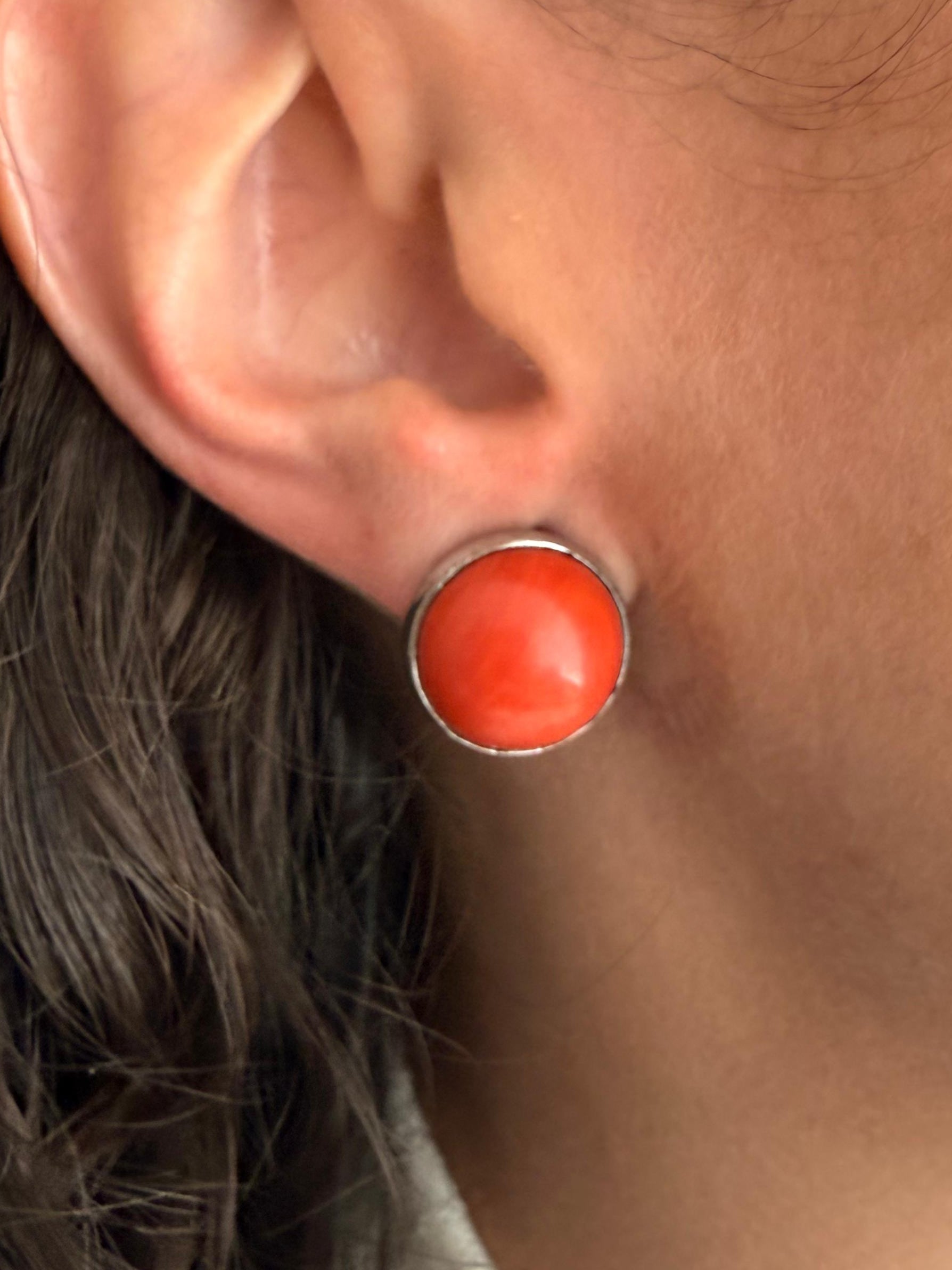 Aretes Vintage Coral Rojo