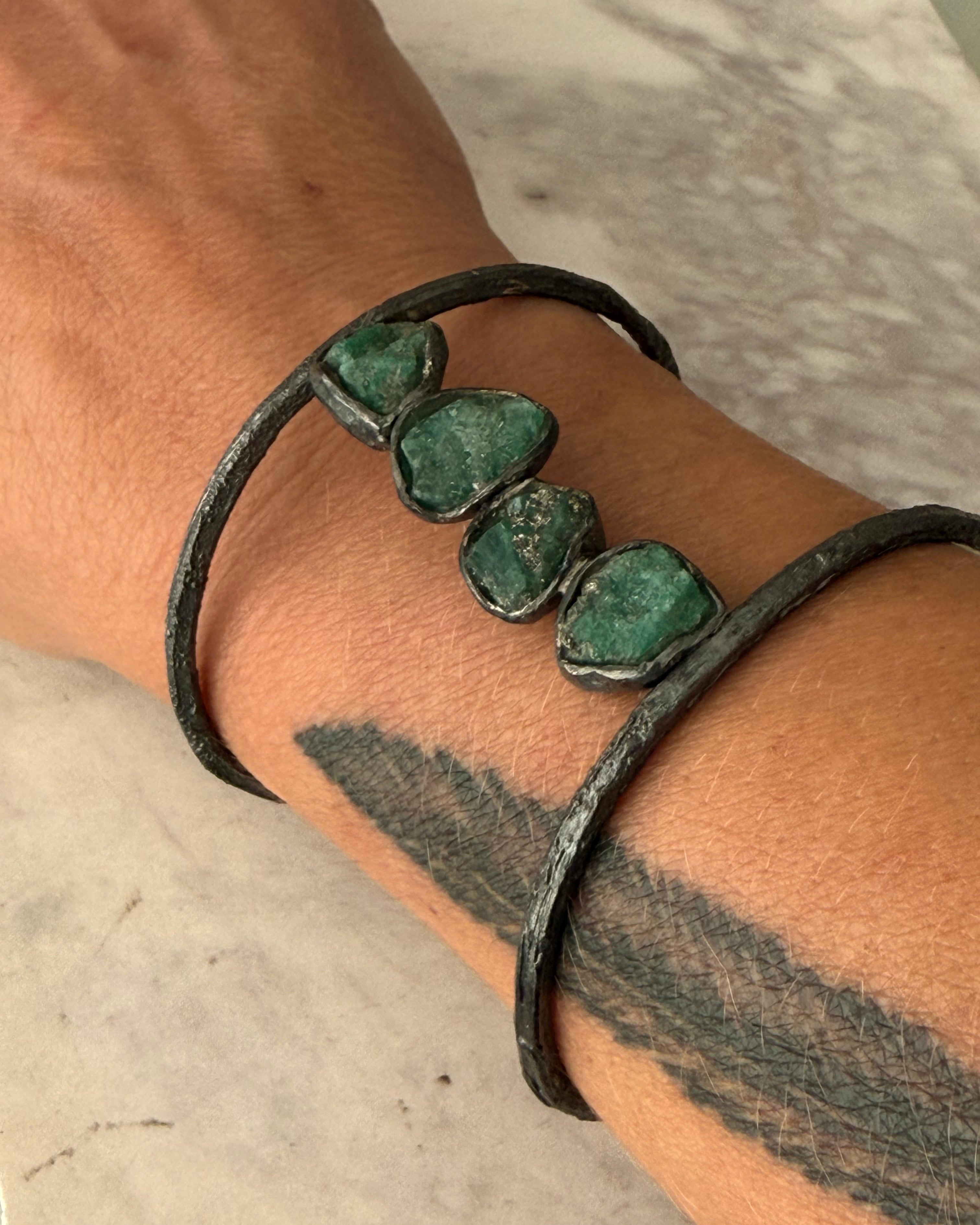 Brazalete Esmeralda Colombiana en Bruto