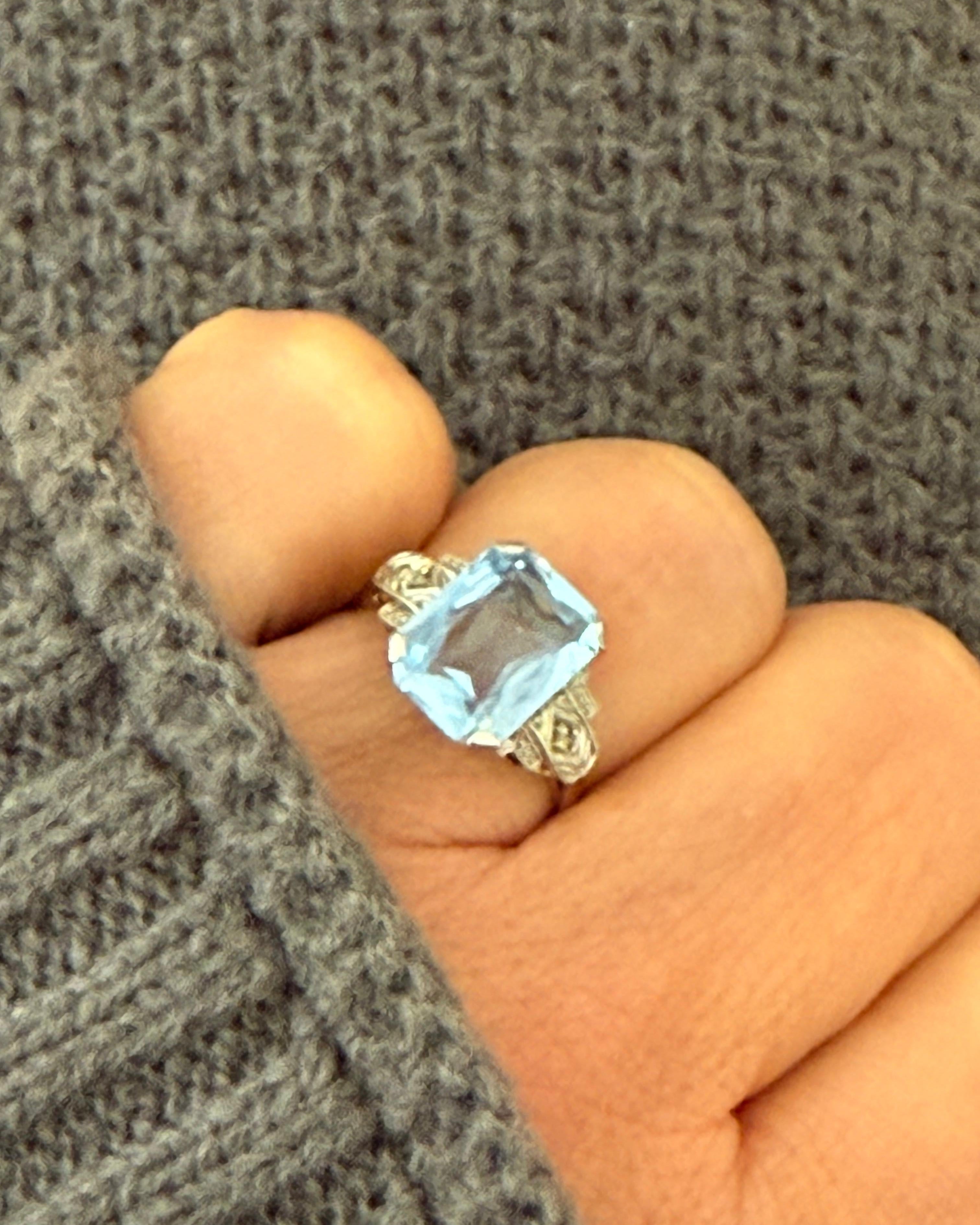 Anillo Antiguo Cianita y Diamantes