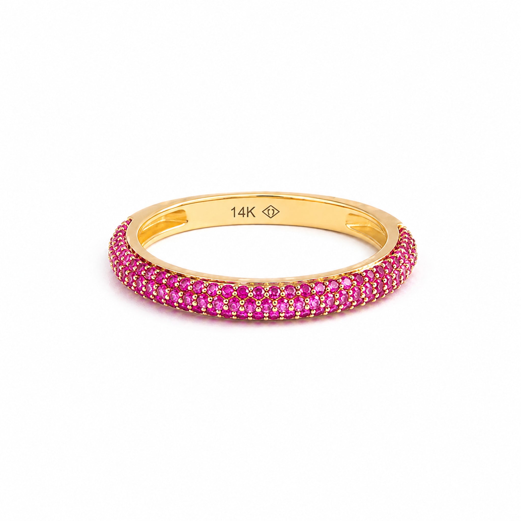 Anillo de oro 14k con rubíes