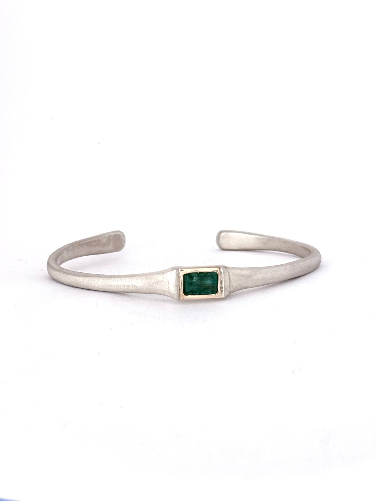 Pulsera de esmeralda de 1.02ct, en plata 925 y oro de 14k