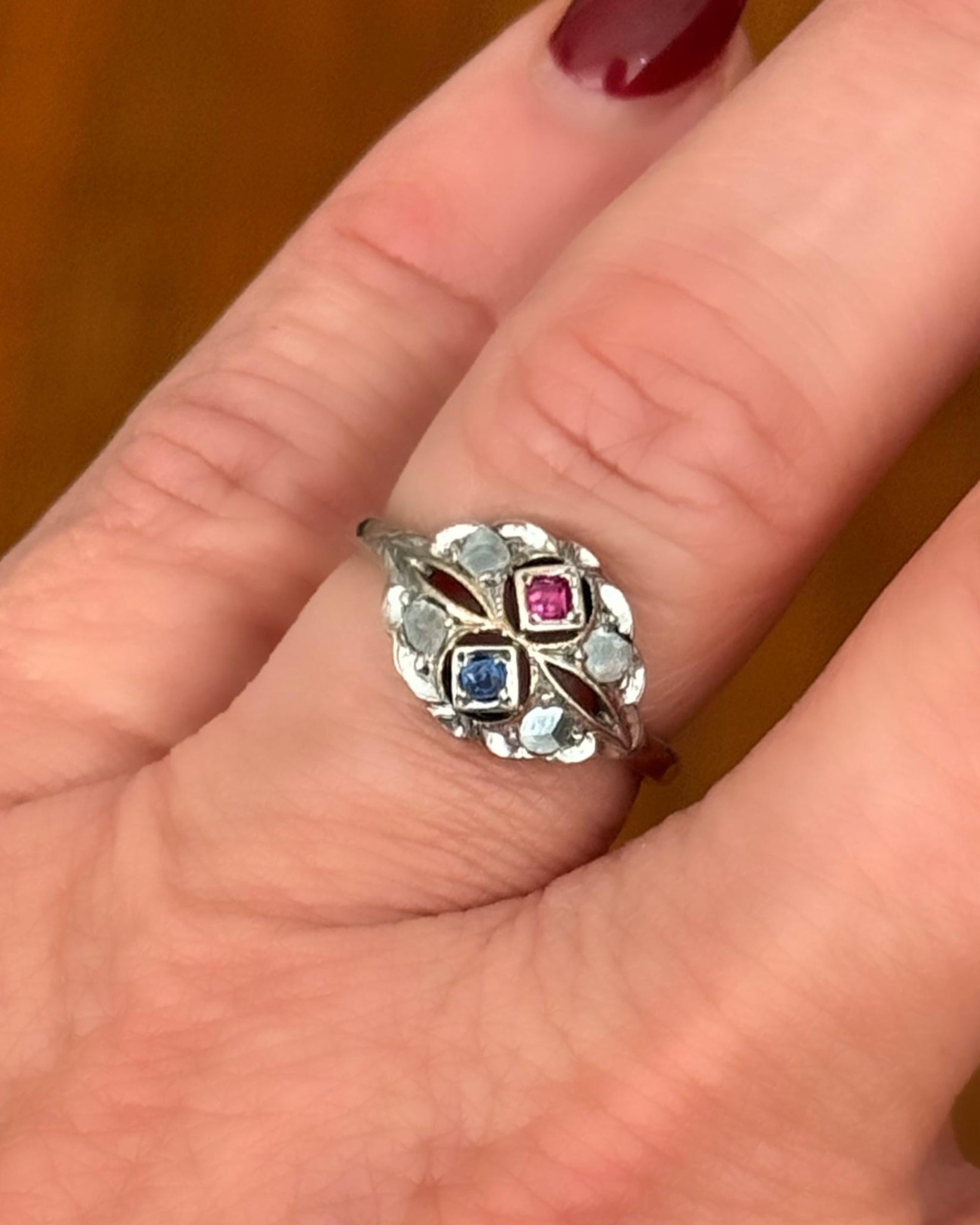 Juego Vintage Zafiro, Rubí y Diamantes