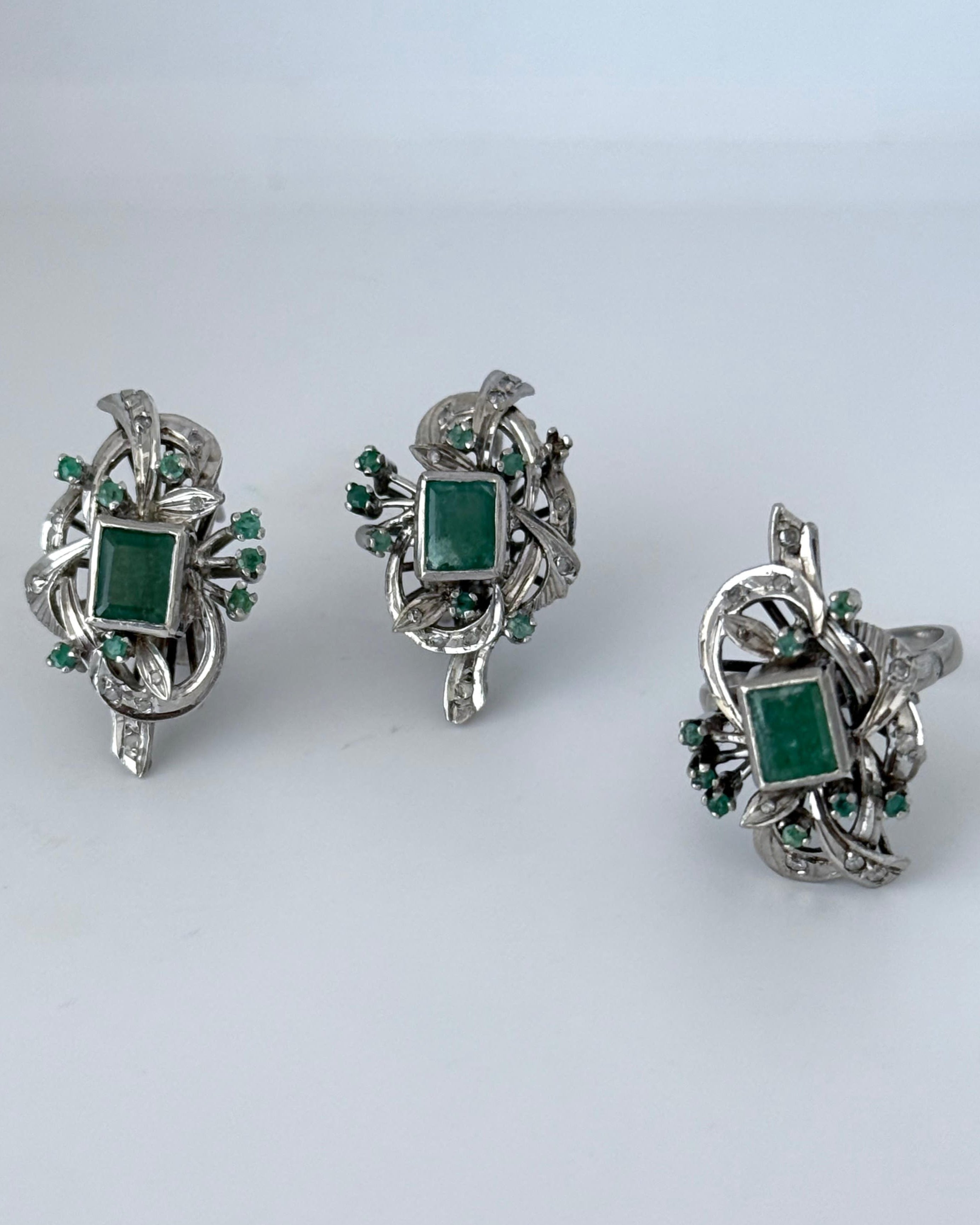 Juego Vintage Esmeraldas y Diamantes