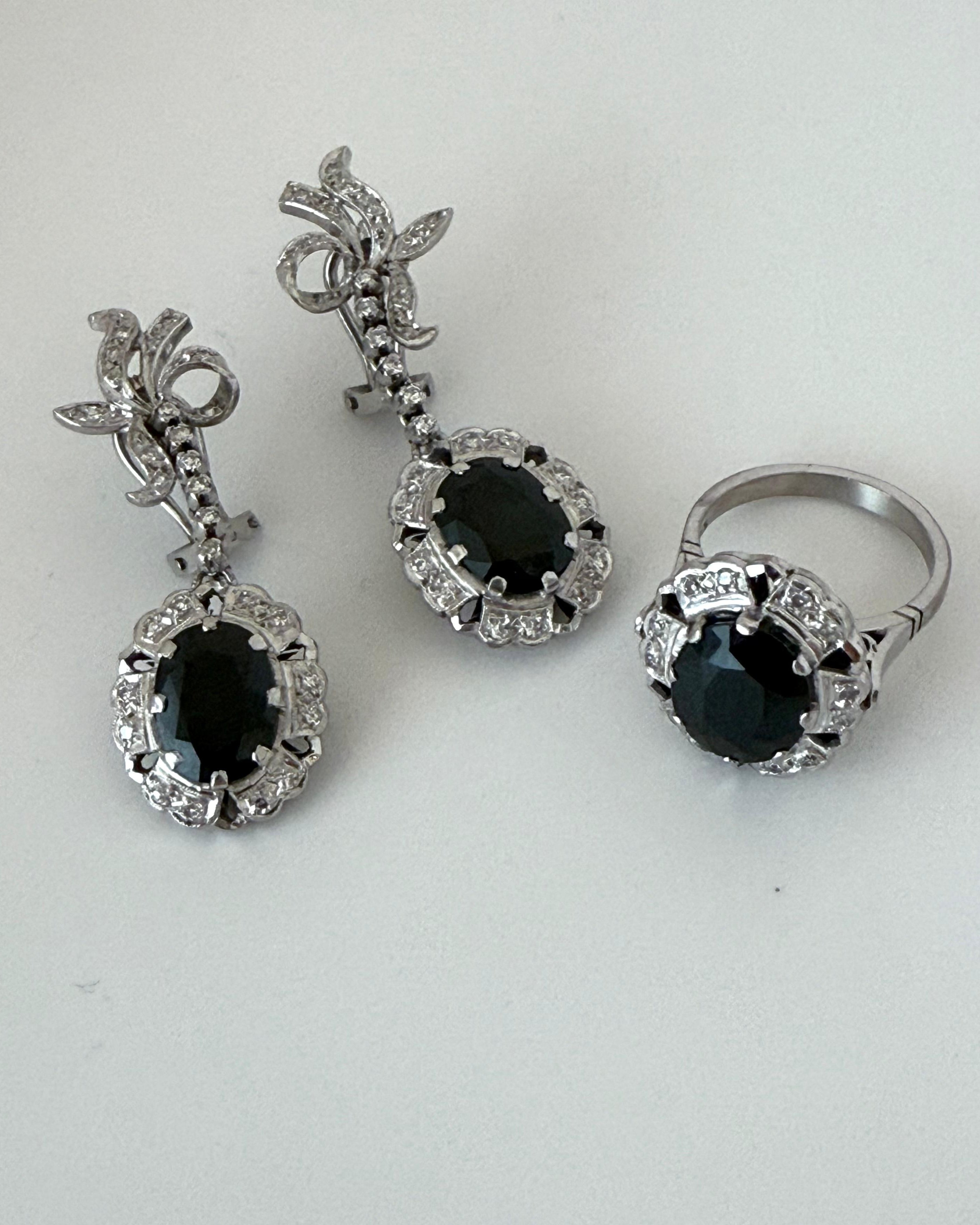 Juego Vintage Zafiros y Diamantes